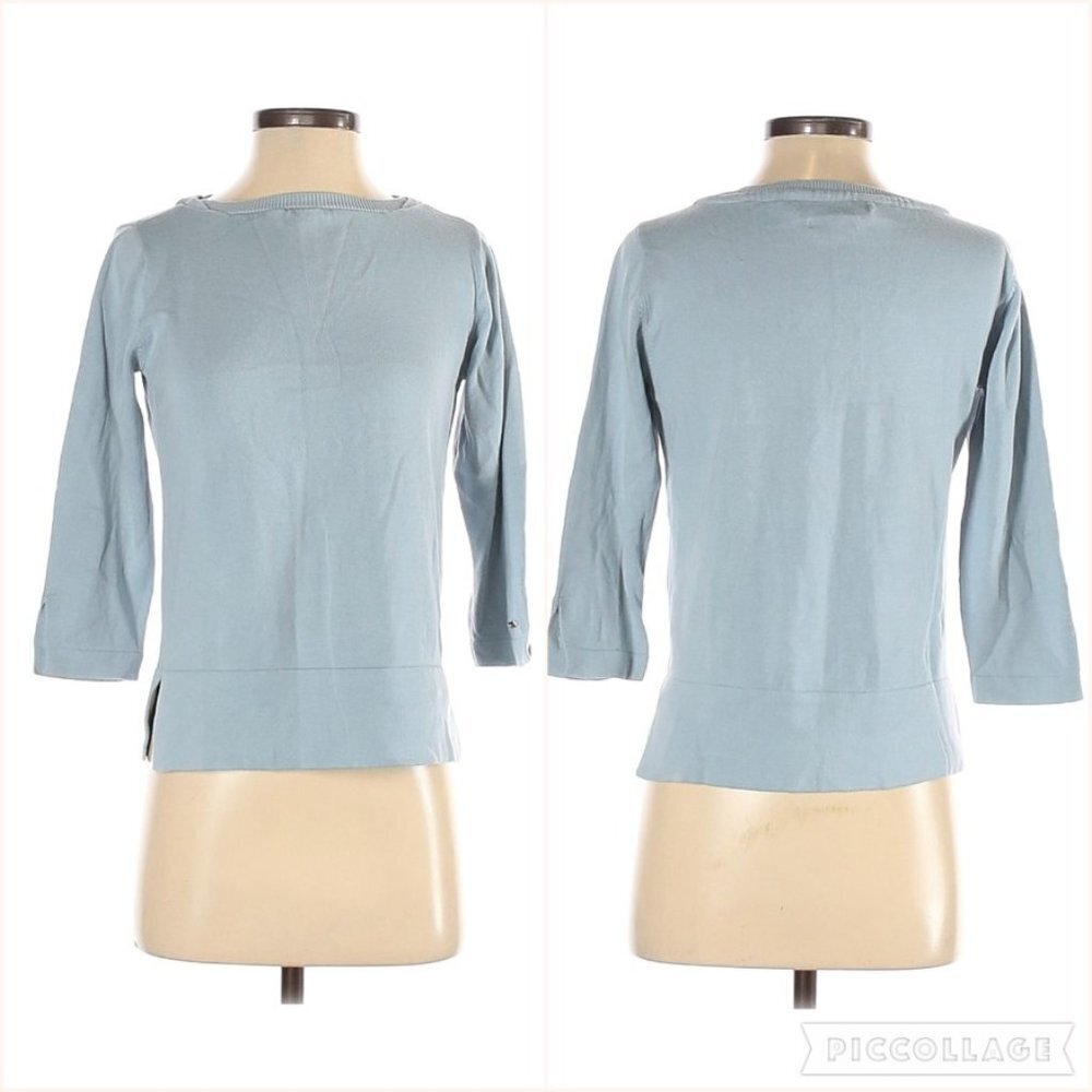 Tommy Hilfiger Pullover Knit Boatneck Blue Sweater